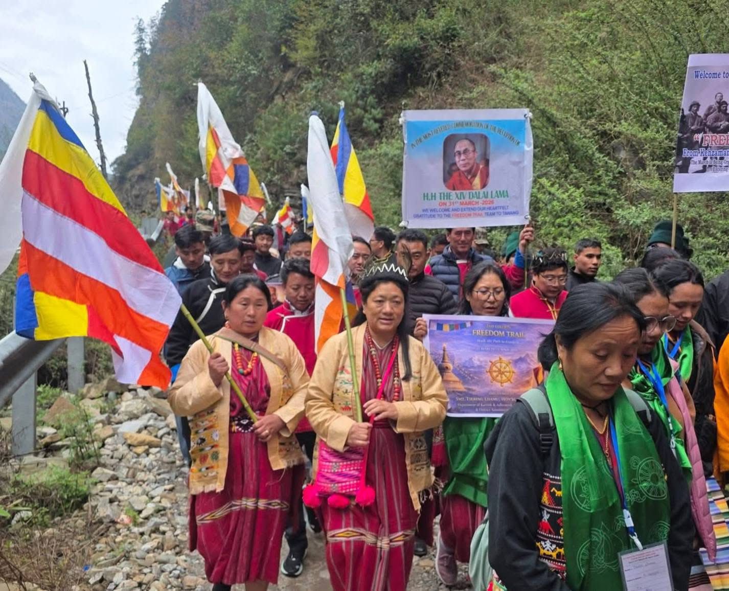 Second Edition of ‘Freedom Trail’, Retracing Dalai Lama’s Escape to India, Flagged Off at Kenzamani near Tawang